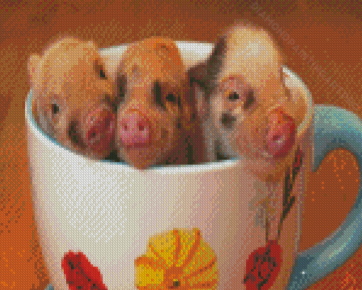 Teacup Pigs Diamond Painting