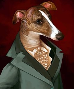 The Greyhound Dog In Uniform Diamond Painting