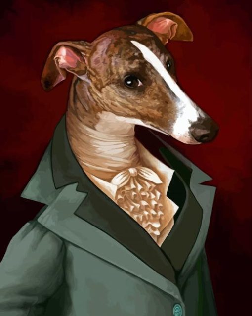 The Greyhound Dog In Uniform Diamond Painting