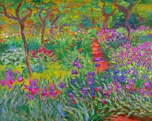 The Iris Garden At Giverny By Monet Diamond Painting