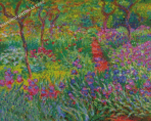 The Iris Garden At Giverny By Monet Diamond Painting