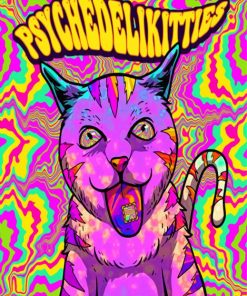 The Psychedelic Cat Diamond Painting