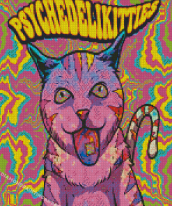 The Psychedelic Cat Diamond Painting