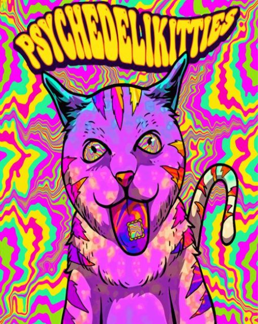 The Psychedelic Cat Diamond Painting