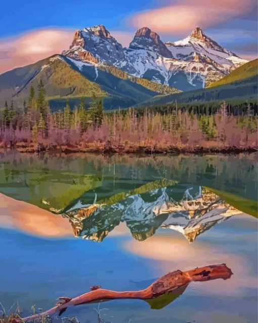 The Three Sisters Mountains Landscape Diamond Painting