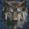 The Wolf And Feathers Diamond Painting