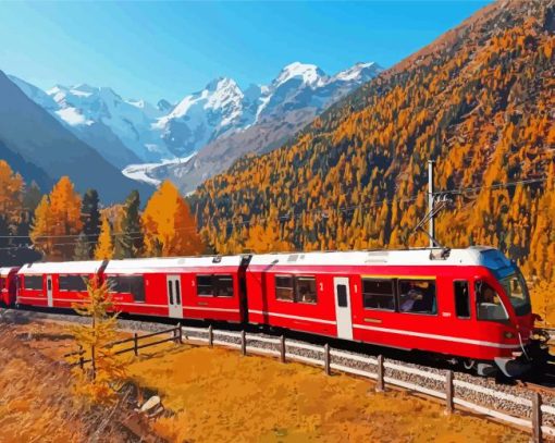 The Bernina Express Train Diamond Painting