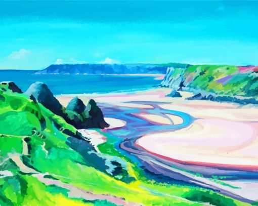 Three Cliffs Bay Art Diamond Painting