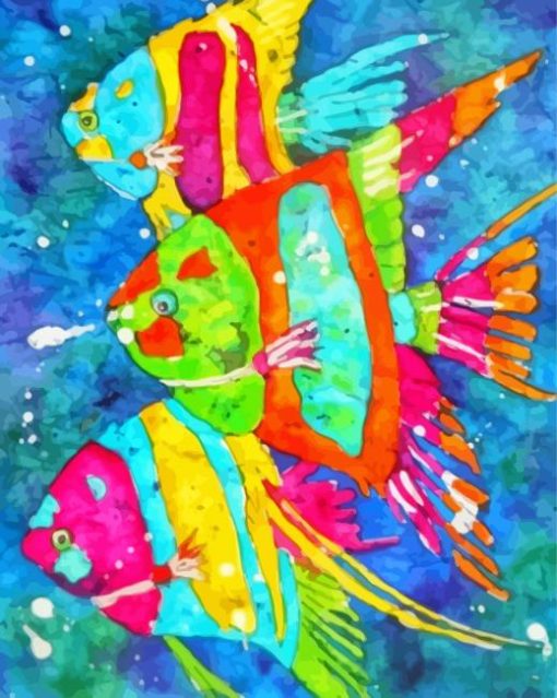 Three Colorful Fish Diamond Painting