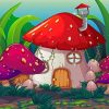 Toadstool House Diamond Painting