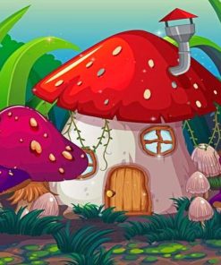 Toadstool House Diamond Painting