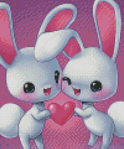 Two Bunnies Love Diamond Painting