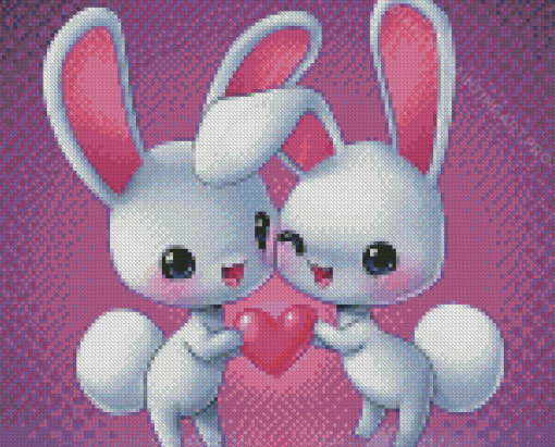 Two Bunnies Love Diamond Painting