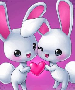 Two Bunnies Love Diamond Painting