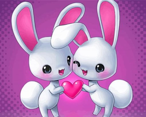 Two Bunnies Love Diamond Painting