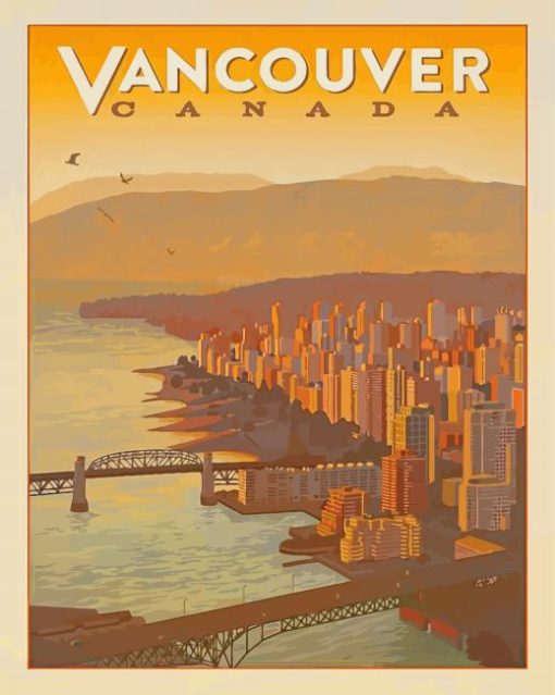 Vancouver Vintage Poster Diamond Painting