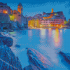 Vernazza Town At Night Diamond Painting