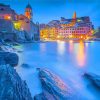 Vernazza Town At Night Diamond Painting