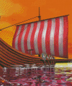 Viking Ship Art Longboat Diamond Painting