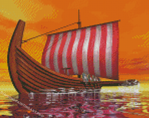 Viking Ship Art Longboat Diamond Painting