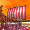 Viking Ship Art Longboat Diamond Painting