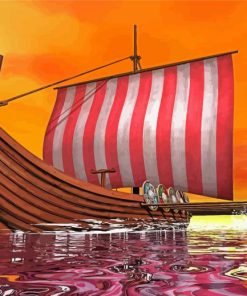 Viking Ship Art Longboat Diamond Painting