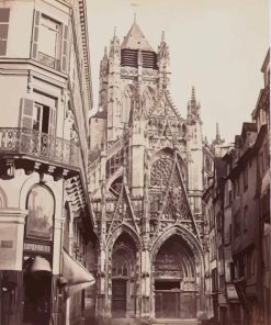 Vintage Notre Dame Cathedral Of Rouen Diamond Painting