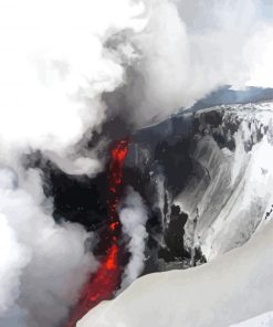 Volcano And Snow Diamond Painting