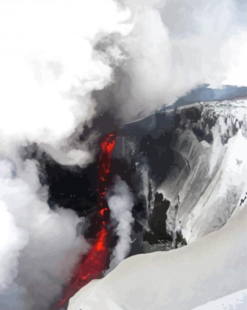 Volcano And Snow Diamond Painting