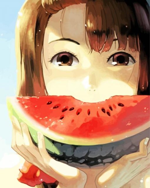 Watermelon Girl Anime Diamond Painting