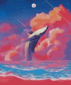 Whale Pink Sky Diamond Painting