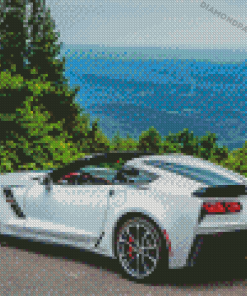 White C7 Corvette Diamond Painting