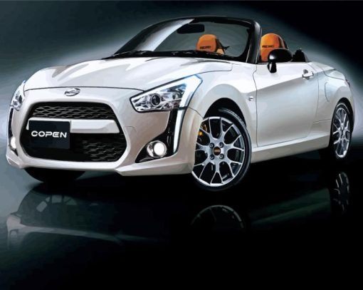 White Daihatsu Copen Car Diamond Painting