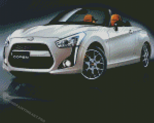 White Daihatsu Copen Car Diamond Painting