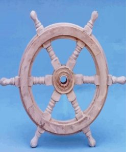 White Ship Wheel Diamond Painting