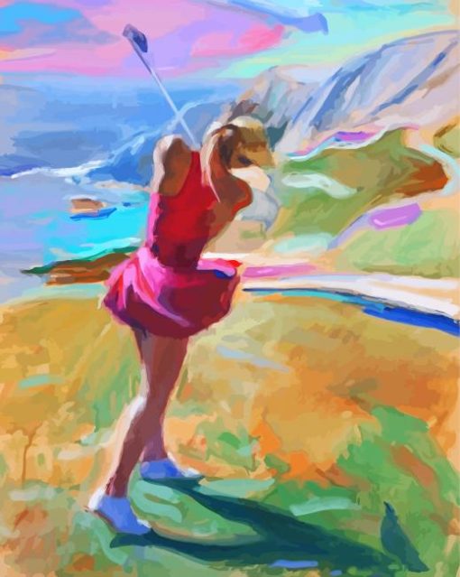 Woman Golfer Diamond Painting