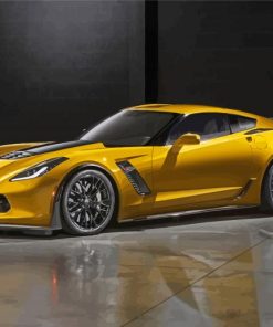 Yellow C7 Corvette Diamond Painting