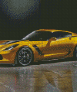 Yellow C7 Corvette Diamond Painting