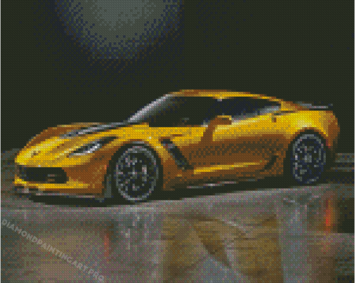 Yellow C7 Corvette Diamond Painting