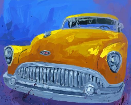 Yellow Classic 1953 Buick Car Diamond Painting