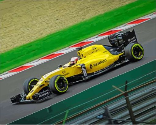 Yellow F1 Race Car Diamond Painting