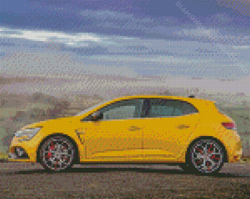 Yellow Megane Car Diamond Painting