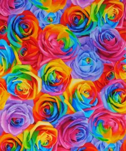 Abstract Rainbow Flowers Diamond Painting