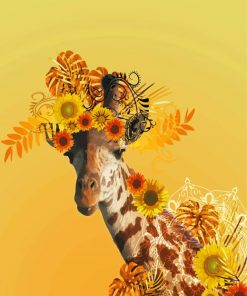 Aesthetic Sunflower Giraffe Diamond Painting