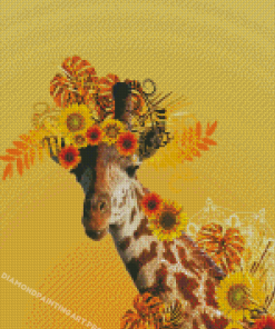 Aesthetic Sunflower Giraffe Diamond Painting