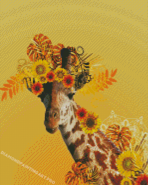 Aesthetic Sunflower Giraffe Diamond Painting