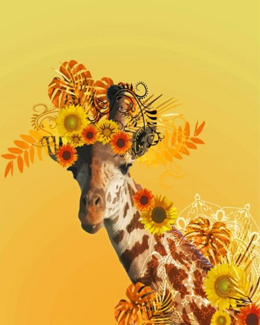 Aesthetic Sunflower Giraffe Diamond Painting