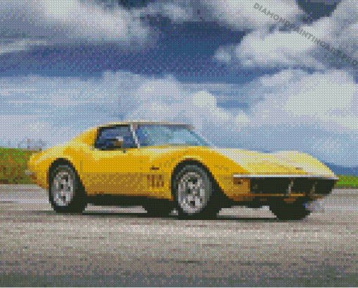 Aesthetic Yellow Corvette Diamond Painting