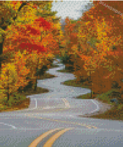 Autumn Windy Road Diamond Painting