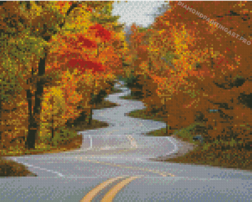 Autumn Windy Road Diamond Painting